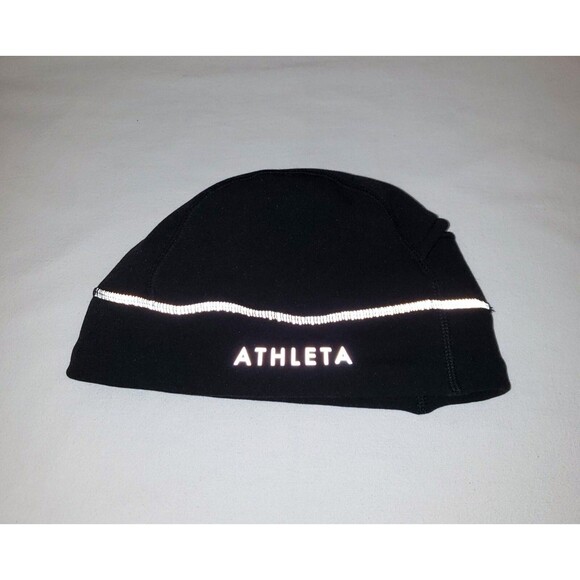 Athleta Polartec Beanie Black Reflective One-Size Running Hiking Winter Outdoor - Picture 1 of 12